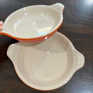 Set of two flame au gratin dishes